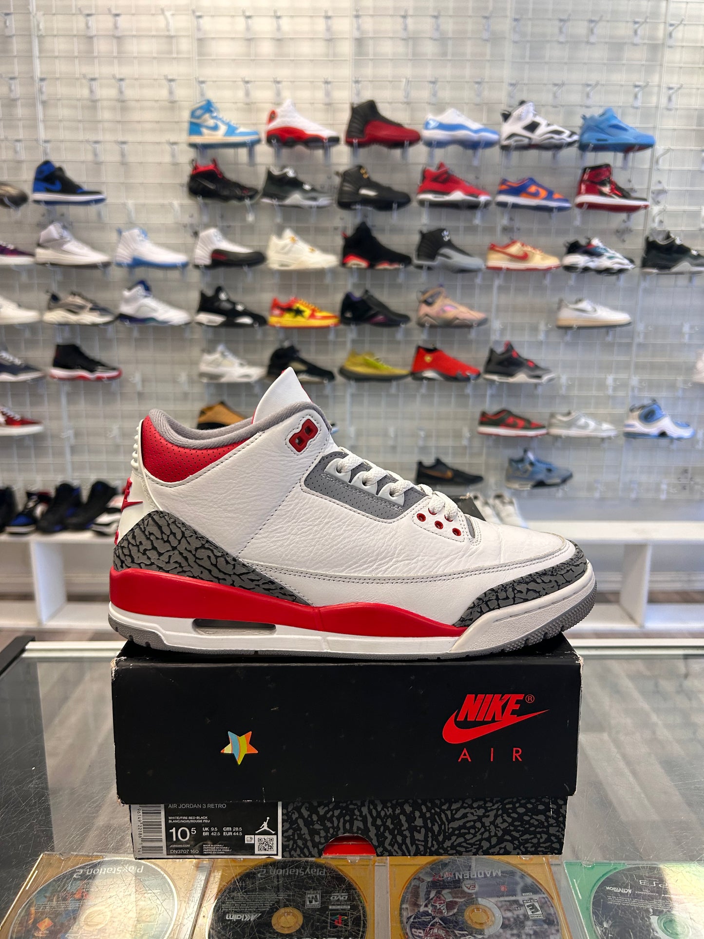 Fire Red 3s Size 10.5