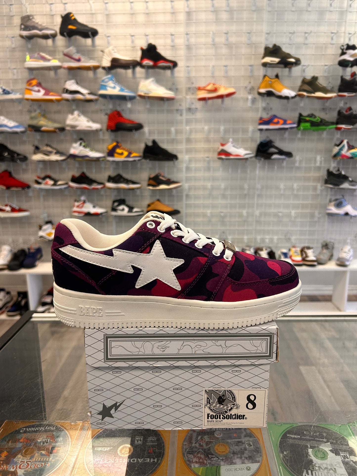 Purple Camo Bapestas Size 8