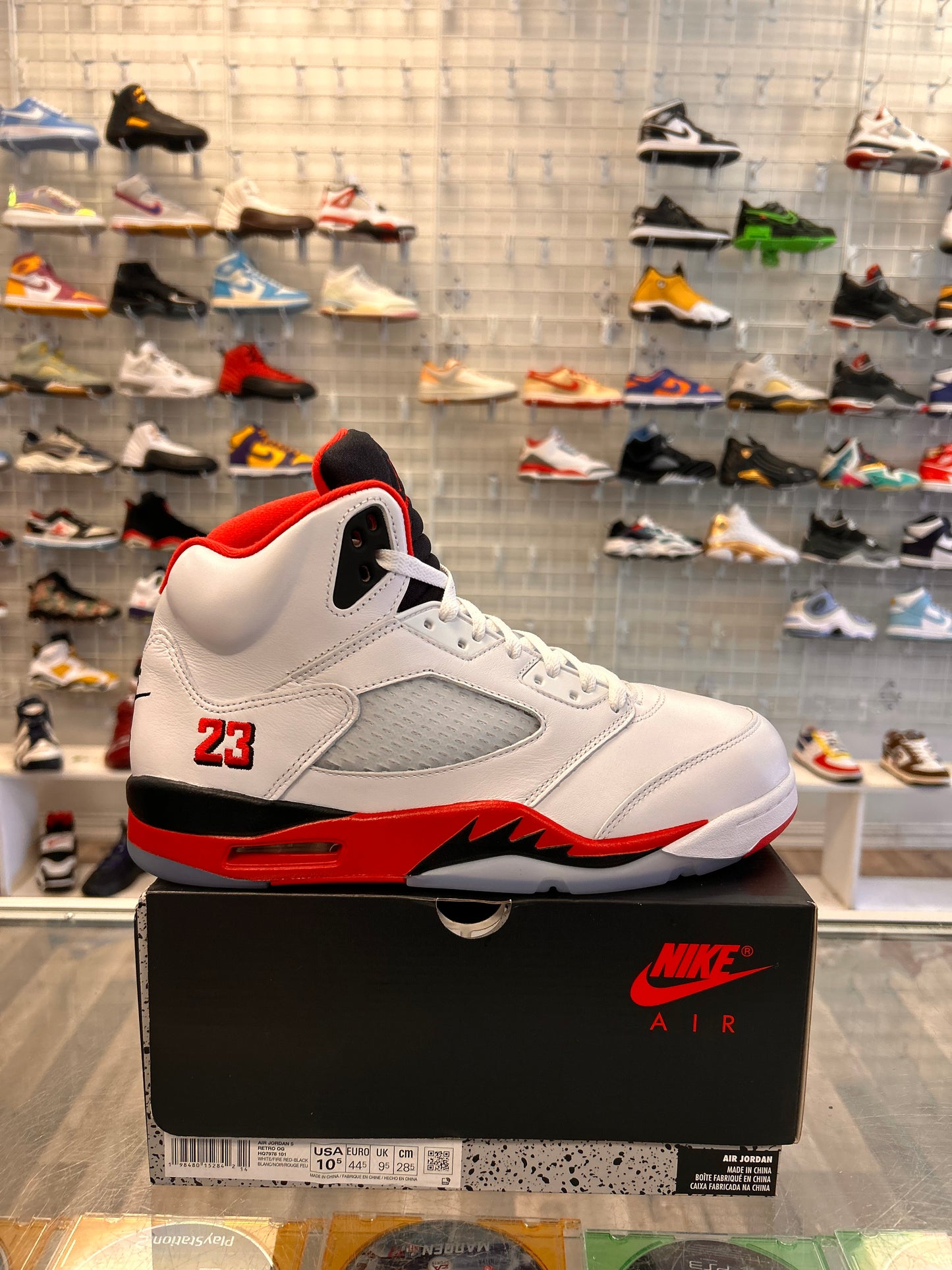 Fire Red 5s Size 10.5